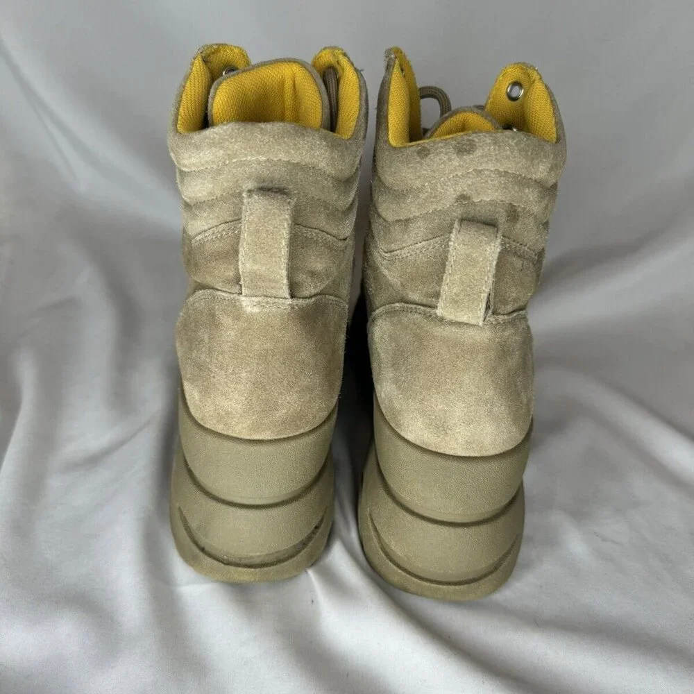 Aqua Haly Platform Tan Suede Leather Round Toe lace-up Hiking Boots Wms Sz 10.5 - Picture 3 of 8